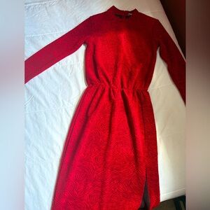 Elegant, Stretchy, Fitted Red Dress, with Slit - ZARA - Size MEDIUM - NEVER WORN